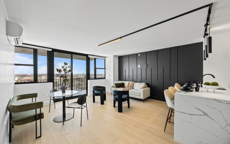 Open space living area with natural lighting