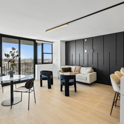 Open space living area with natural lighting