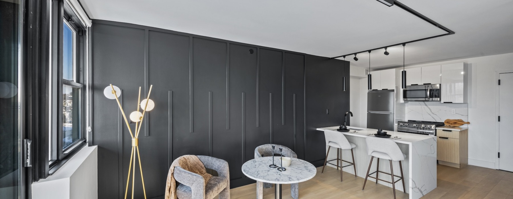 Open space living area with natural lighting