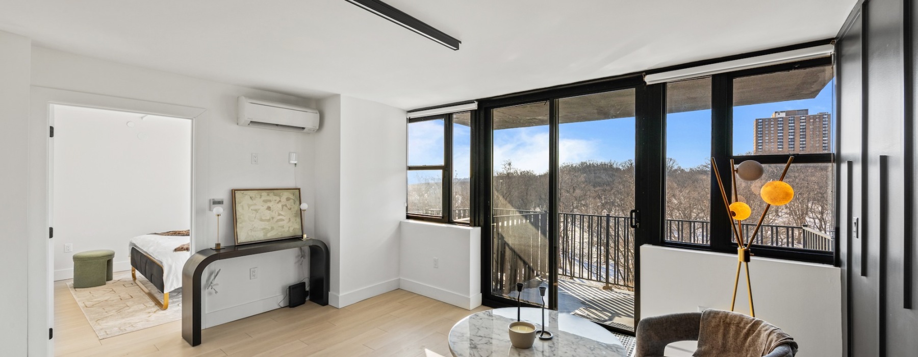 Open space living area with natural lighting