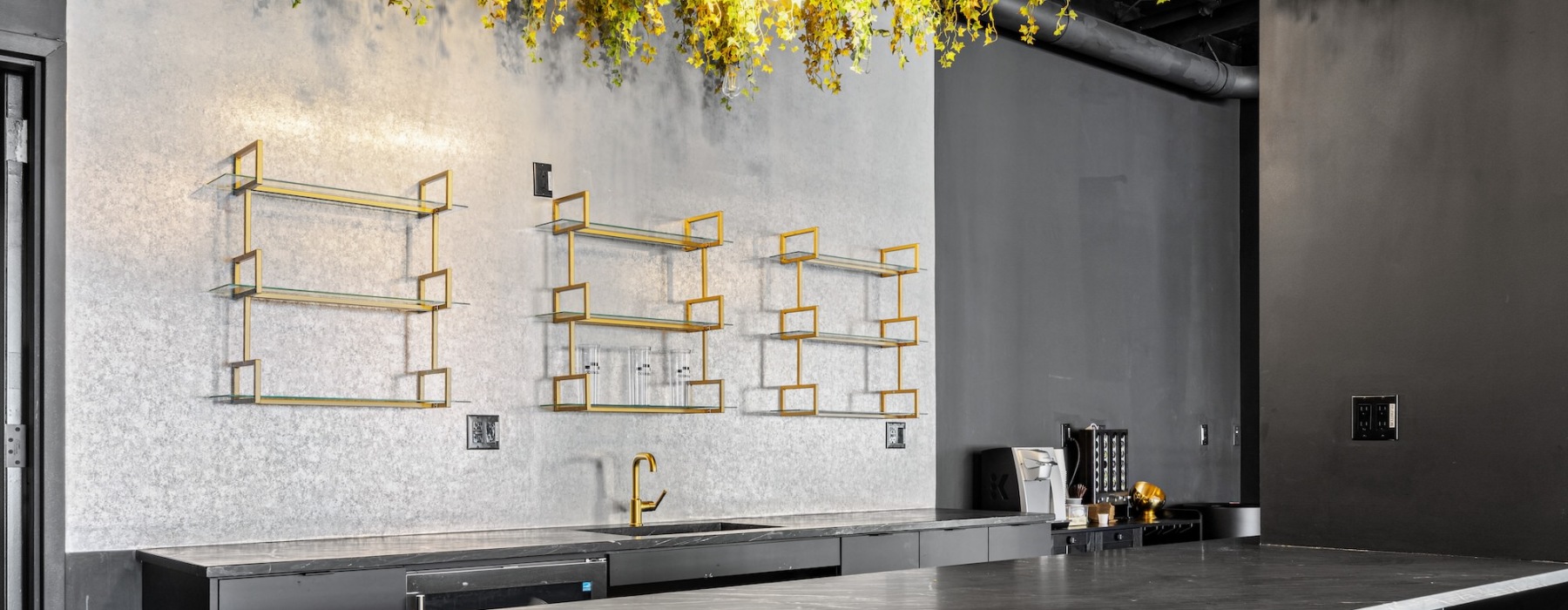 a resident kitchen with a large island